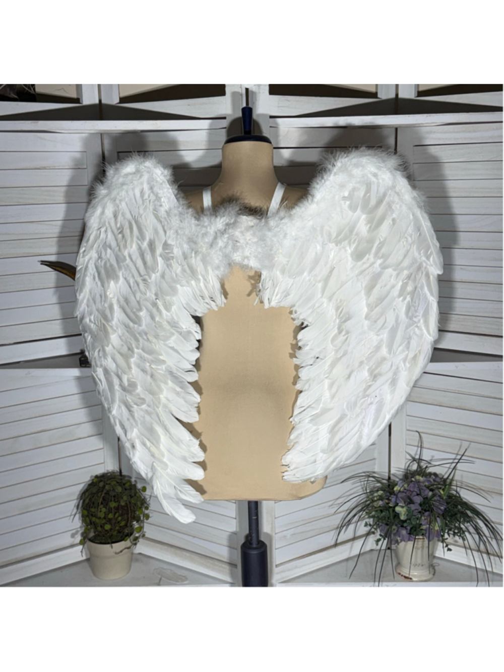 NIB white angel fairy wings natural real looking feathers handcrafted costume